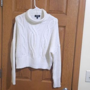 Express Junior's  Turtleneck white sweater
